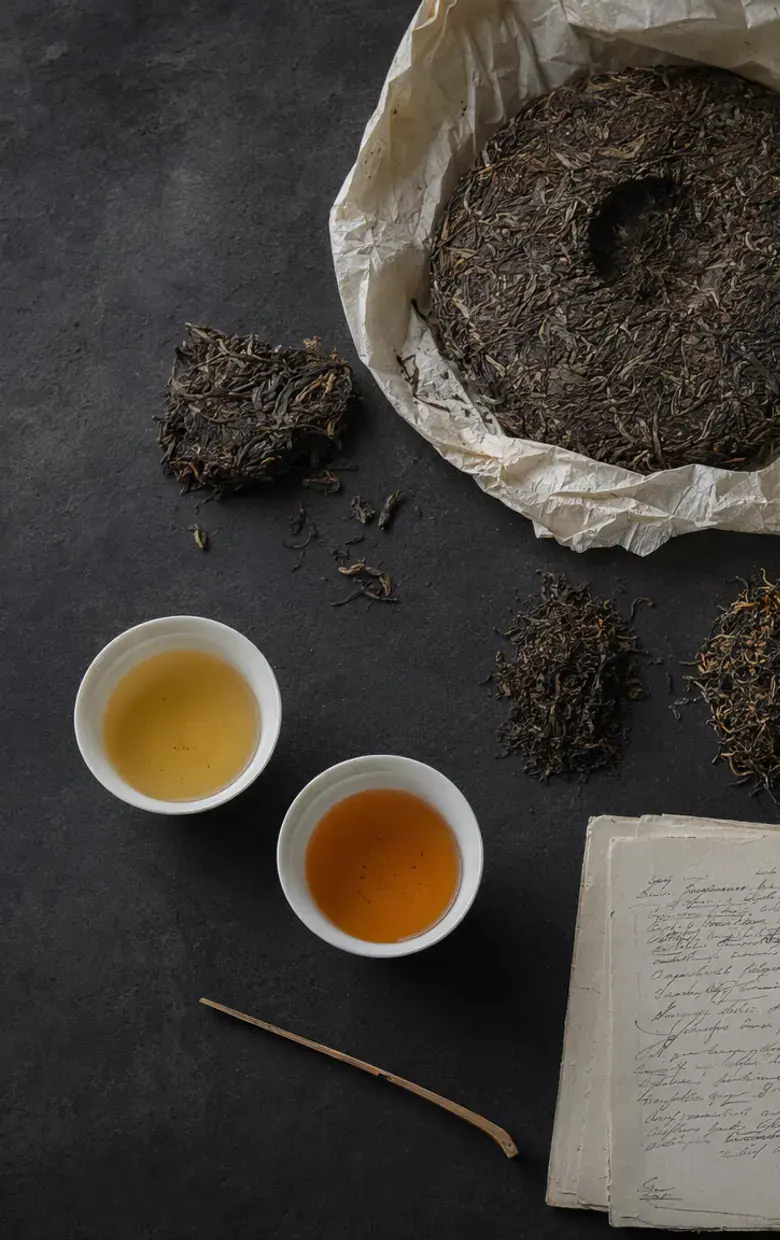 Tea ware on a shared table, used to illustrate the demo record